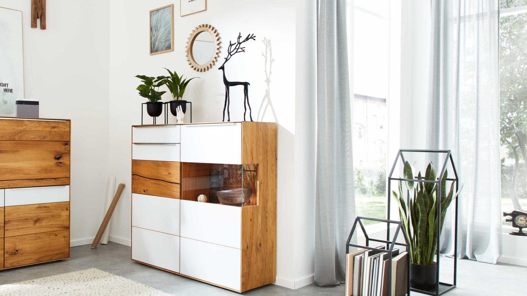 Interliving Wohnzimmer Serie  - Highboard , Optiwhite